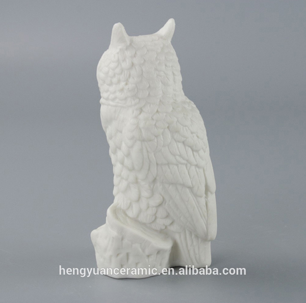 Home Decoration White Ceramic Owl Craft