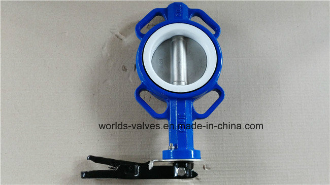 PTFE Seated Handle Wafer Butterfly Valve Without Pin