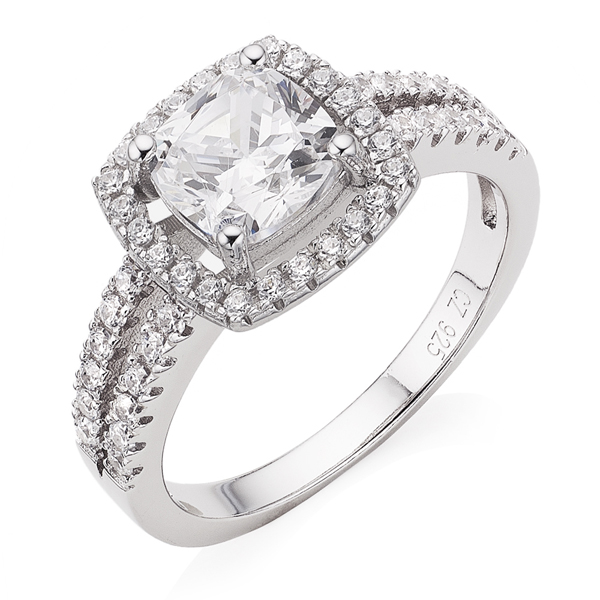 Big Cubic Zirconia 925 Silver Wedding Rings Jewelry for Women