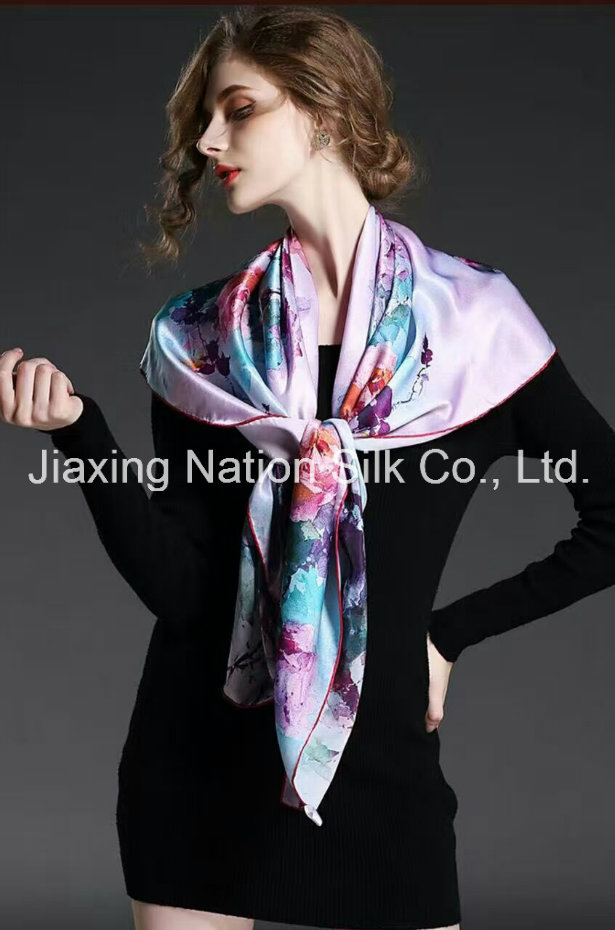 Multicolour 100% Silk Stain Luxury Scarf