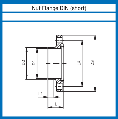 DIN 11853-2 (short) Stainless Steel Weld Neck Nut Flange