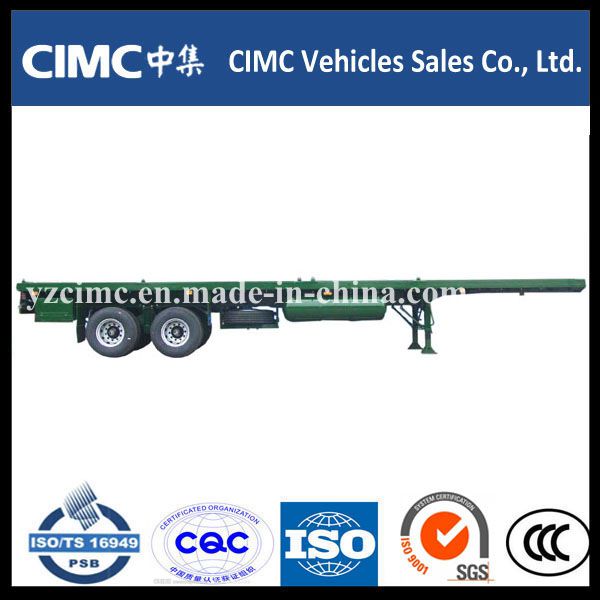 Cimc 3 Axles Flatbed Trailer with Single Tire