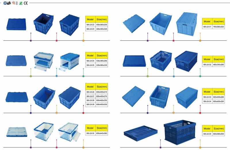 Plastic Folding Storage Crate Collapsible Stacking Fruit Crate