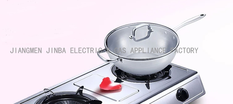 2 Burners Stainless Steel 100-120 Brass Burner Cap Gas Cooker/Gas Stove