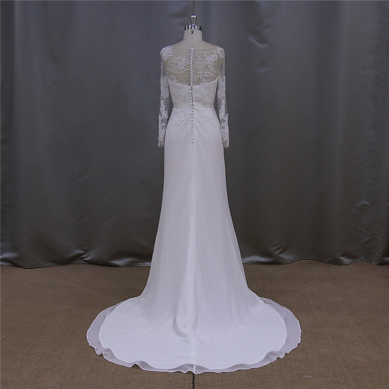 Stunning Fish Tail Chiffon Long No Petticoat Wedding Dress