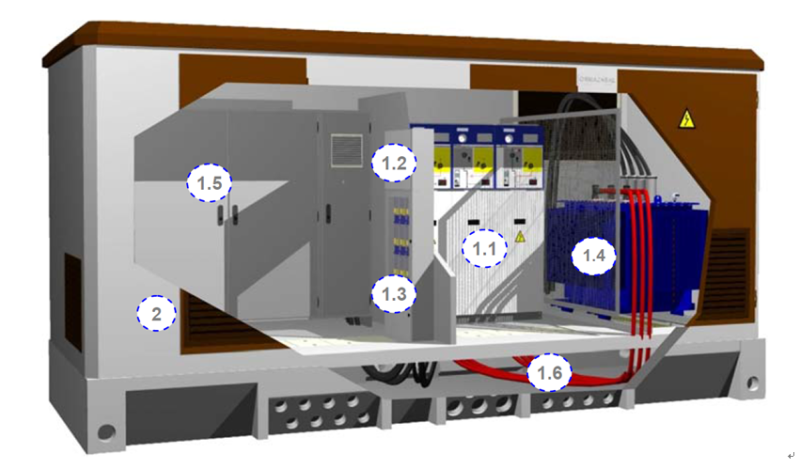 33kv 500kVA Prefabricated Power Distribution Equipment Transformers Substation