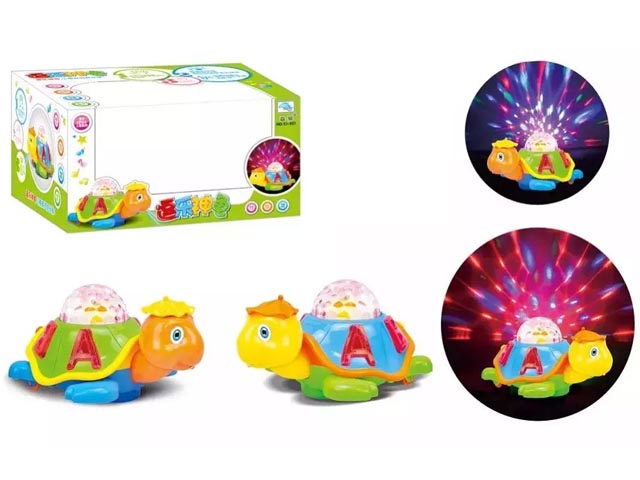 Battery Operated Turtle with Flashing Light and Music for Kids