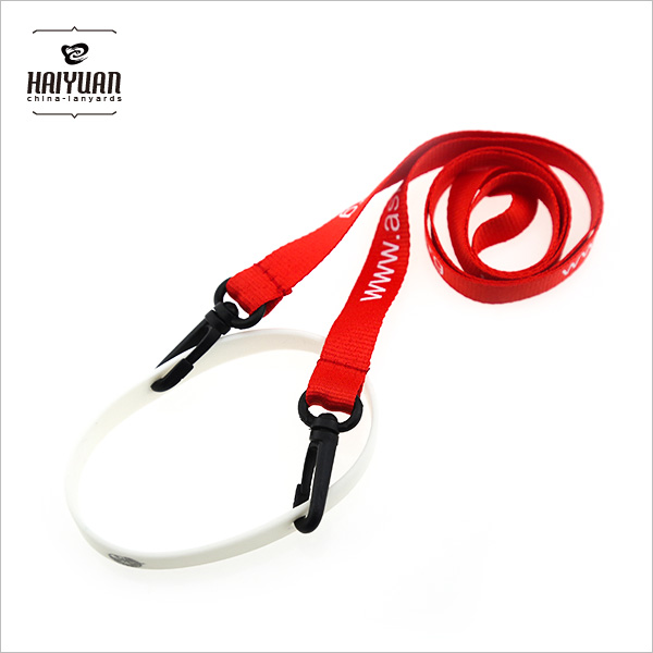 12mm Double Ended Lanyard with Silicone Bracelet