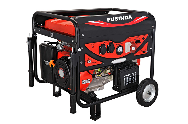 Fusinda 7kw Electric Gasoline Generator Set with Handle and Non Flat Wheels