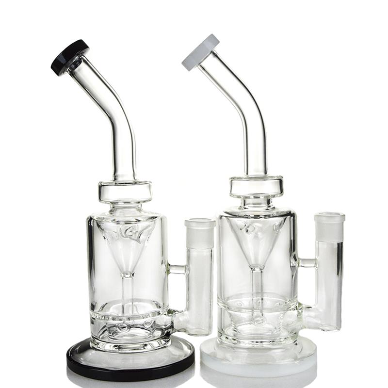 Saucer Perc Incycler Black Hookah Glass Smoking Water Pipes (ES-GB-365)