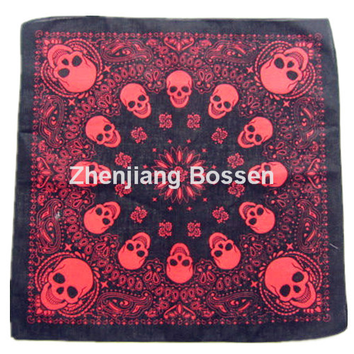 OEM Produce Customized Design Logo Skull Printed Cotton Headwear Bandana