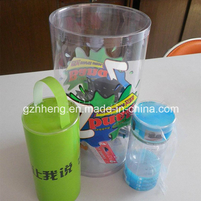 Clear Column/Cylinder Plastic Box for display (printed box)