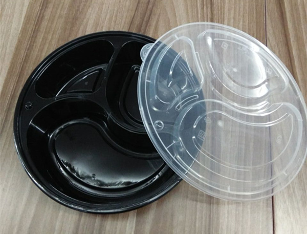 3 Portions Plastic Disposable Obentos Microwave Food Container with Cover