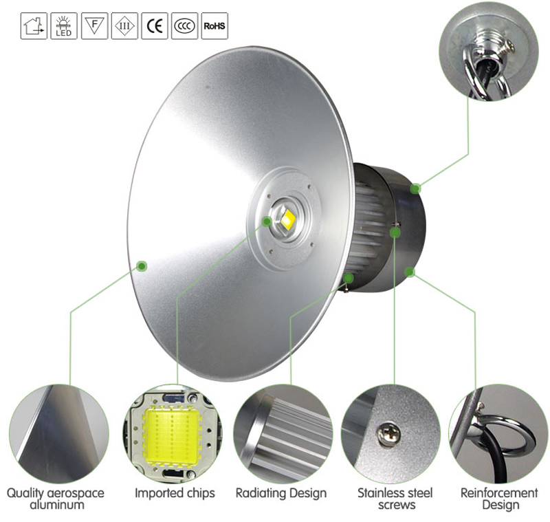 Good Quality Project Epistar 100W LED High Bay Light for Workshop/Warehouse