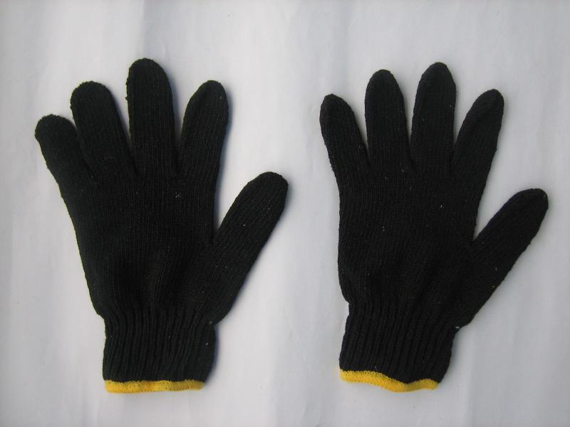 7g Black Color Cotton Knitted Work Glove