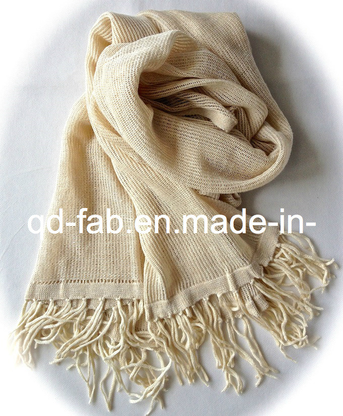 Hot Sale 100% Hemp Scarf /Shawl with Tassels (PHS-100)