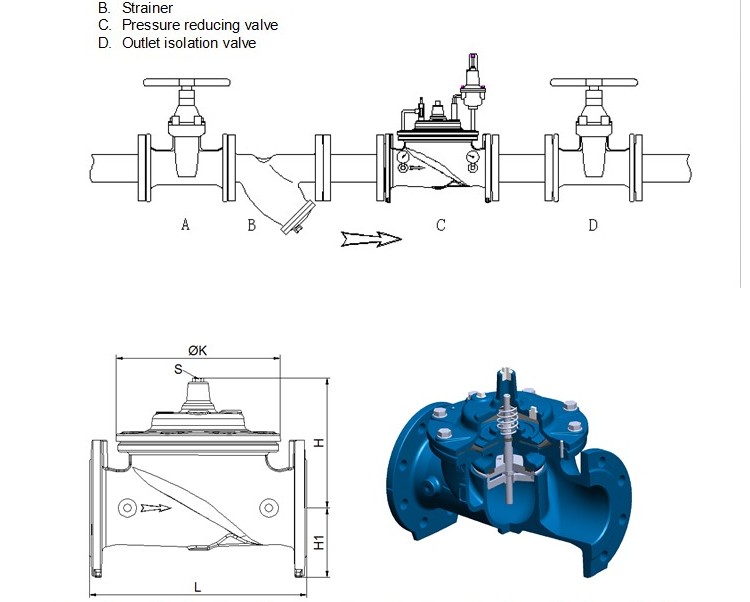 Automatically Pressure Reducing Control Valve