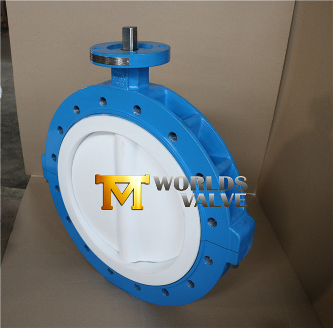 PTFE Lining Lug Typesplit Body Butterfly Valve with Ce ISO Wras Approved