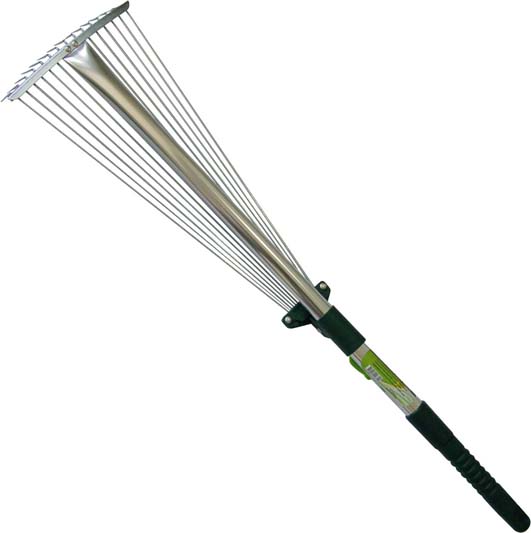 Garden Tools Zinc Plated Steel Ajustable Leaf Rake with Adjustable Aluminium Handle