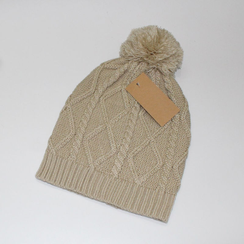 Unisex Knitted Cable Diamond Print Winter Warm Hat Beanie (HW148)