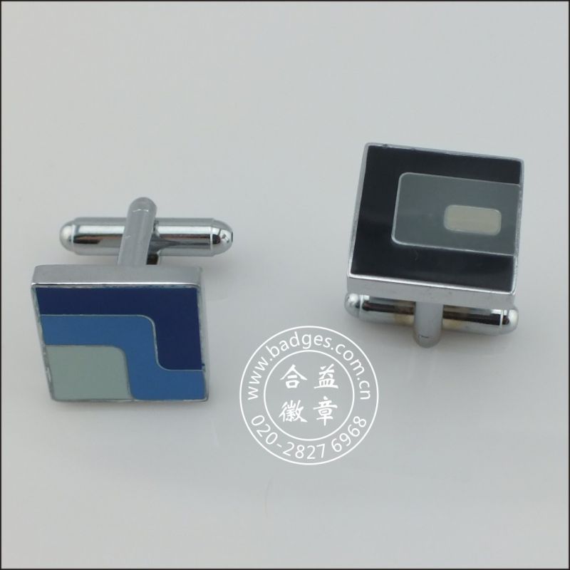 Silver Plated Metal Cufflinks with Flag Logo (GZHY-XK-009)