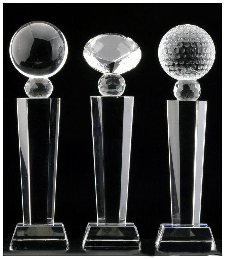 Customized Optical Crystal Award Crystal Trophy with Ball