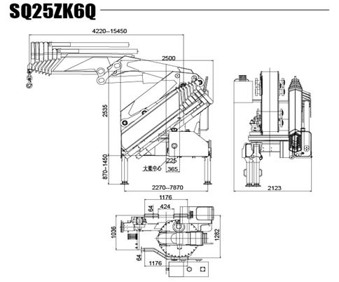 HOWO 8X4 371HP Heavy Wheel Crane 25ton