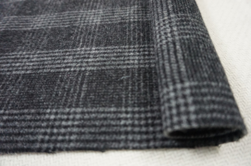 Wool Fabric in Plaid with Black&White