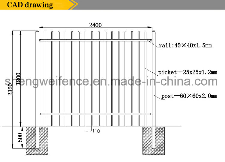 New Design Eco Friendly Zinc Wrought Iron Fence