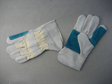 Cow Split Leather Double Palm Leather Cuff Work Glove