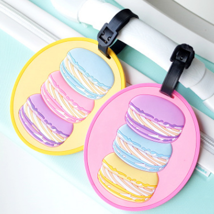 Wholesale Candy-Color Macaroon Design Durable Eco-Friendly Silicone Luggage Tag