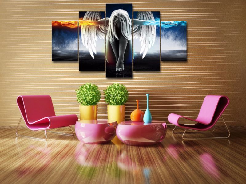 HD Printed Angeles Girls Anime Demons Painting Canvas Print Room Decor Print Poster Picture Canvas Wall Art Mc-001