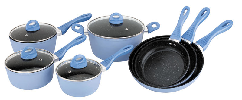 Kitchenware Forged Aluminum Cookware Set with Marble Coating