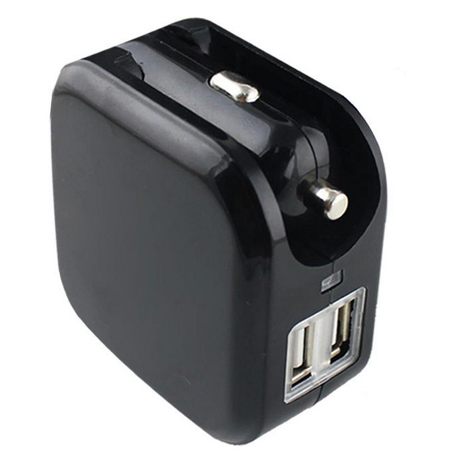 2 in 1 Dual USB Port Car Charger Home Wall Charger with Foldable Au Plug