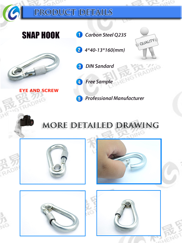 Safety Snap Hook with Eye and Screw