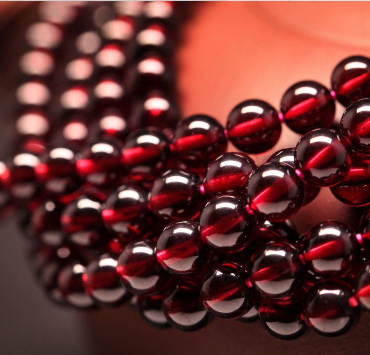 Factory Price Loose Strands Small Size Red 5mm Natural Garnet Beads