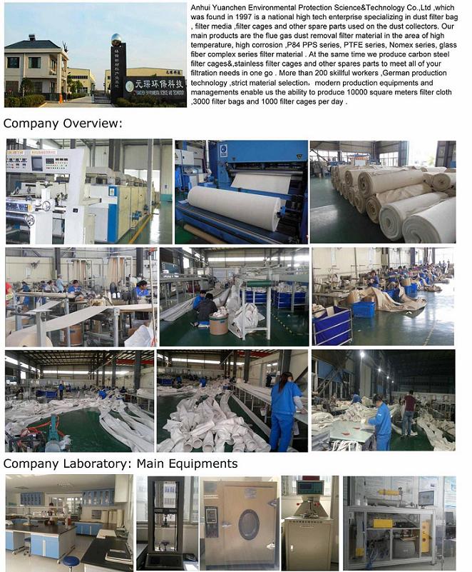 Nonwoven Fiberglass Filter Bag Filter Housing for Dust Collection with Free Sample