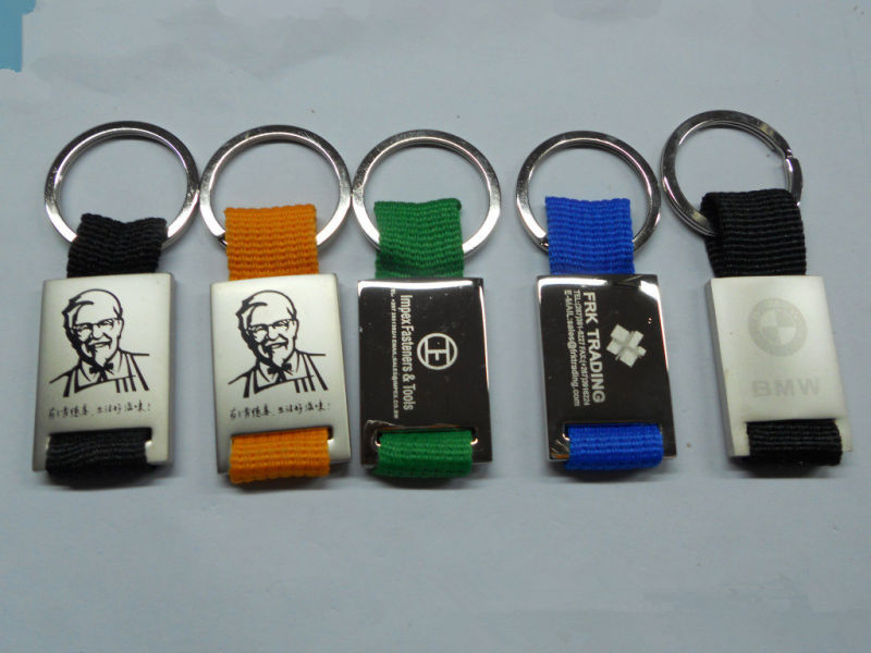 Customized Square Metal Keychain with Sticker Dome Logo