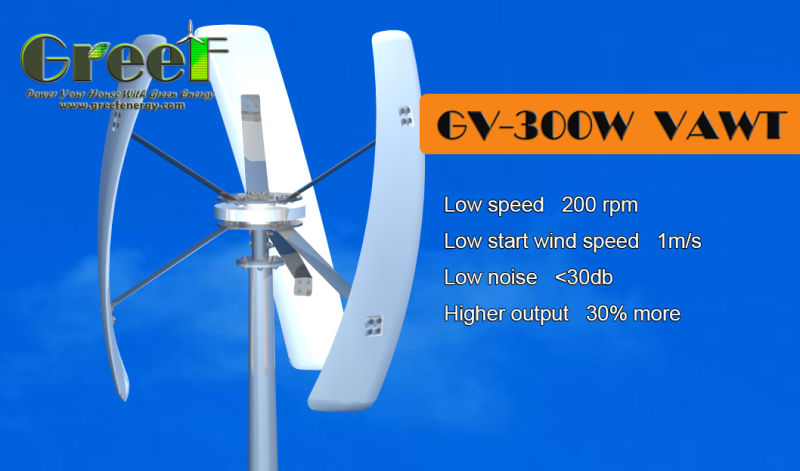 300W off Grid Vertical Wind Turbine with Ce