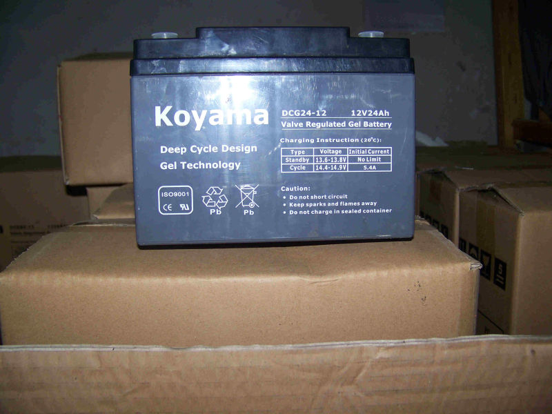 12V 24ah Deep Cycle Gel Battery for UPS/Surge Protector