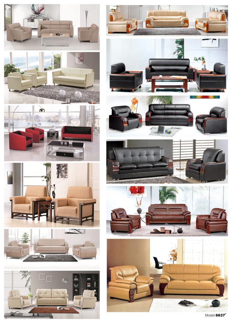 3 PCS Sofa, Loveseat & Chair in Leather & Chenille for Living Room Furniture