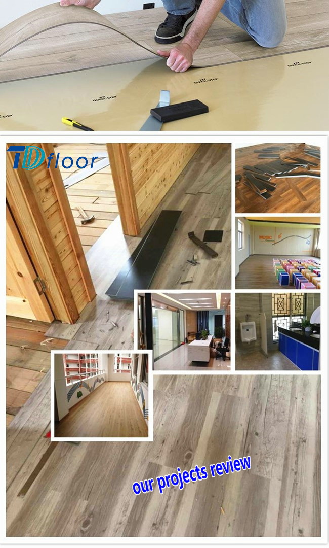 White Color Wood Pattern Dry Back Glue Down Vinyl PVC Flooring