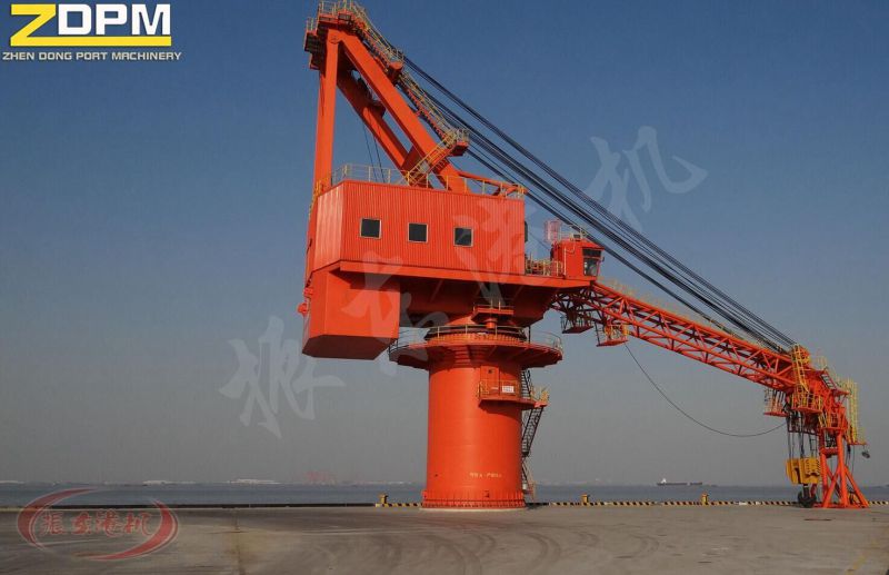 Fixed Dock Crane Luffing with Single Jib