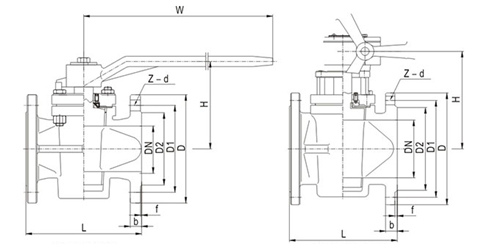 China Factory PTFE Sleeve Flange Stainless Steel Plug Valve