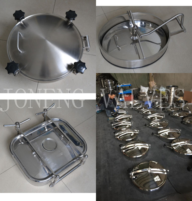 Stainless Steel Food Grade Round Type Manhole with Light (JN-ML2004)