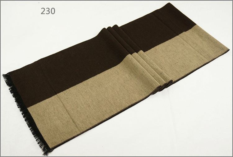 Men's Womens Unisex 2-Tone Reversible Cashmere Feel Winter Warm Thick Knitted Woven Scarf (SP825)