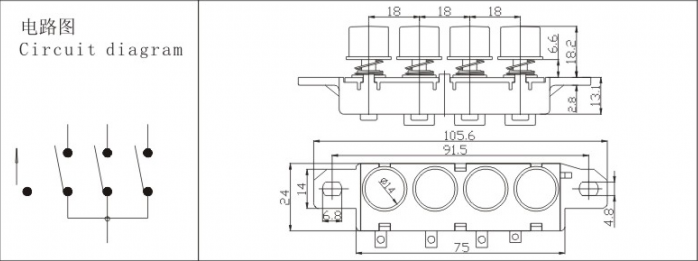 Soken Qk1-1d 4 Position Fan Key Switch