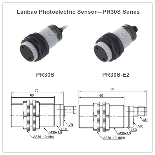 Plastic Diffuse Reflection Photoelectric Sensor (PR30S-BC50AT AC2)