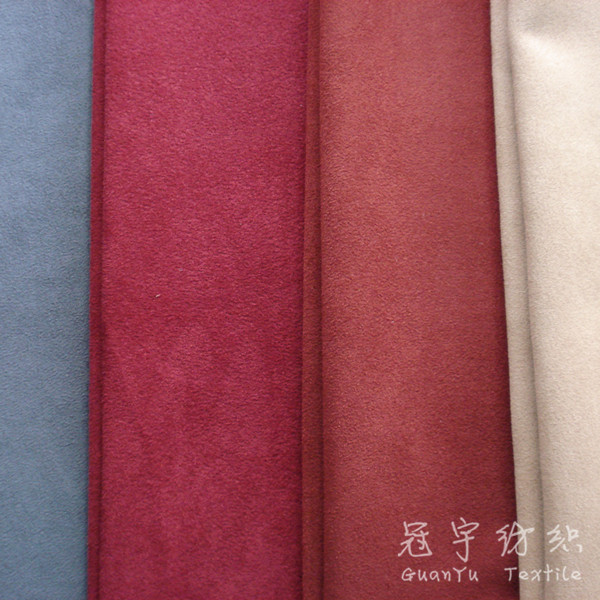 Polyester Faux Suede Sofa Upholstery Fabric with T/C Backing