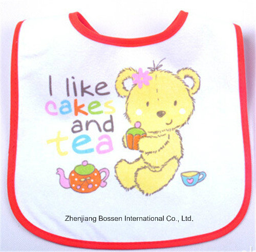 OEM Produce Customized Design Printed Cotton Terry Baby Drool Feeder Baby Bib